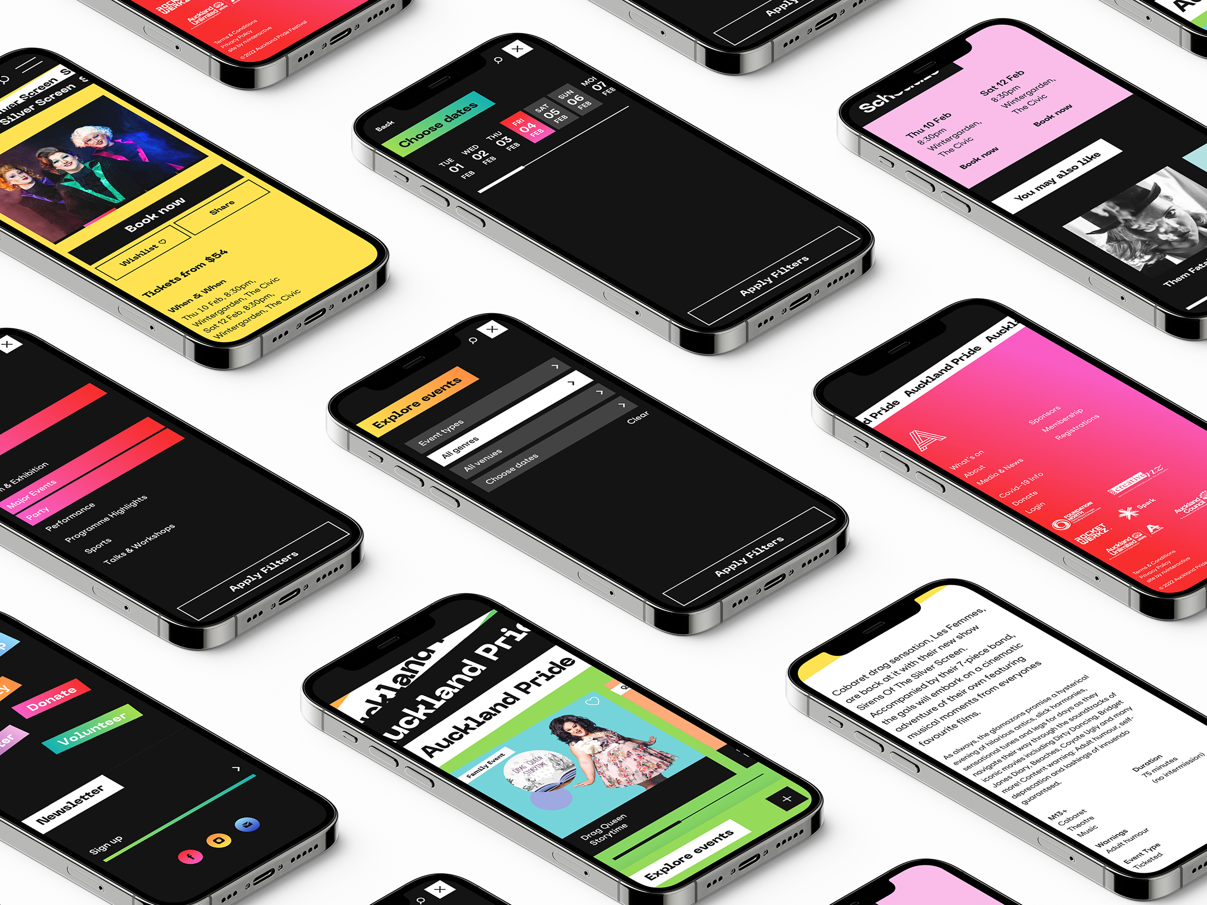 Auckland Pride Isometric Iphone 12 Pro Grid Mockup